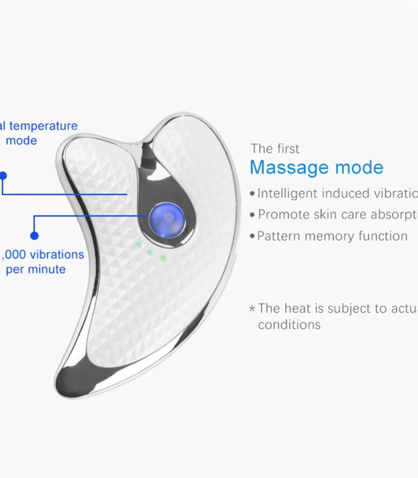 Trillingsvibratie GuaSha Micro-stroom Massager Gezichtsverzorgings Accessoires