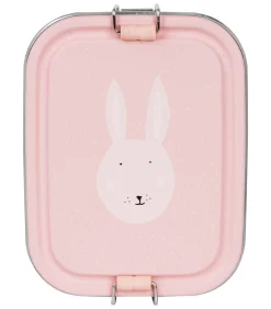 Trixie lunchbox klein - roestvrijstalen brooddoos voor kinderen - Mrs. Rabbit - roze