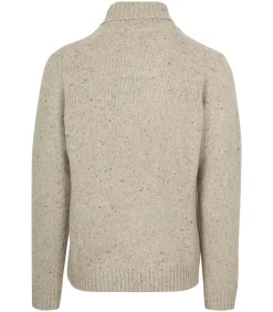 Heren Suitable Trui Shawl Tweed Eco Wool Ecru