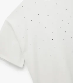 Outlet T-shirt Korte Mouwen Ronde Hals Met Strassdetail DAMES T-Shirts & Tops