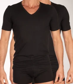 Hot t-shirt v-hals 2 pack 95/5 organic cotton shirts Heren Tops & Shirts