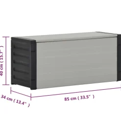 vidaXL Tuinafvalbak 85x34x40 cm grijs