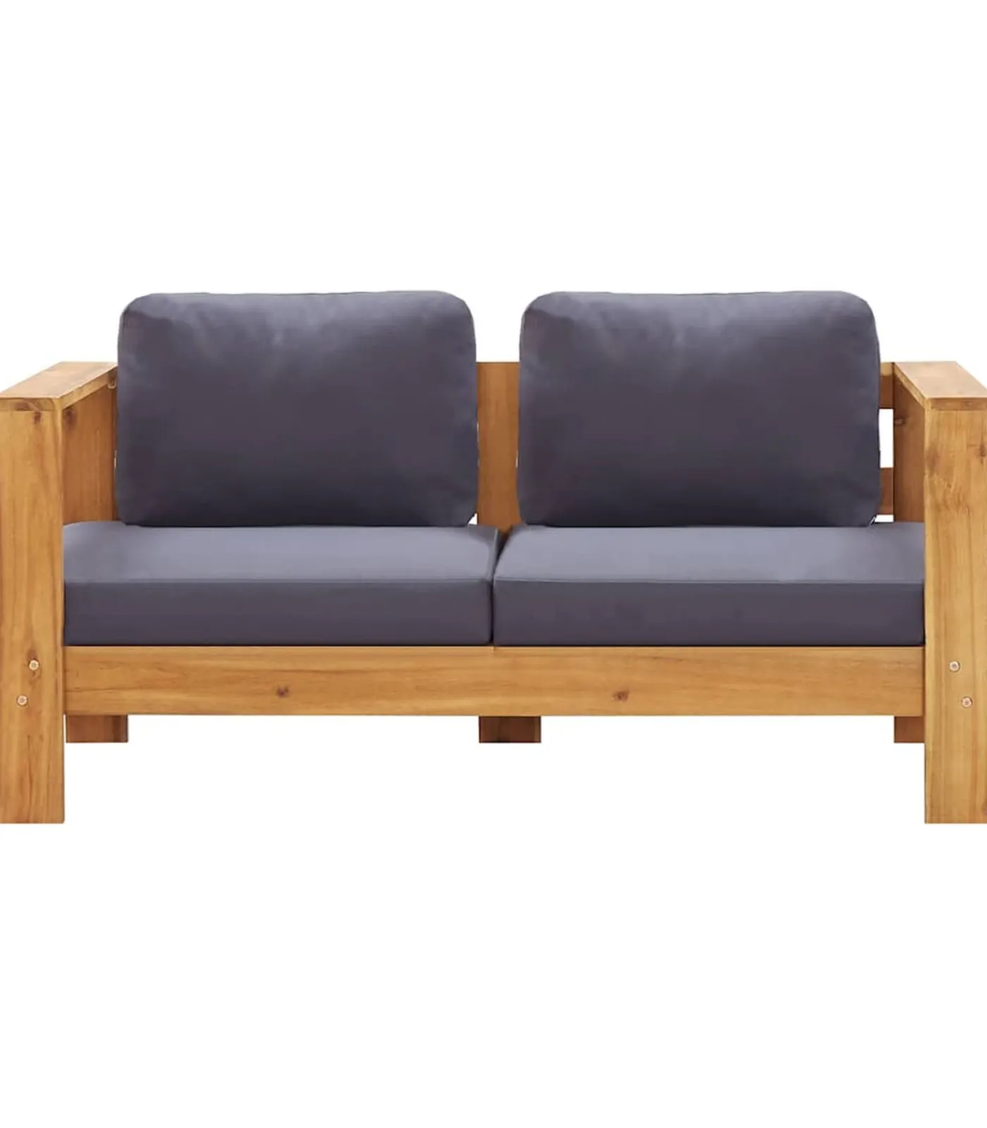 vidaXL Tuinbank met kussens 140 cm massief acaciahout grijs