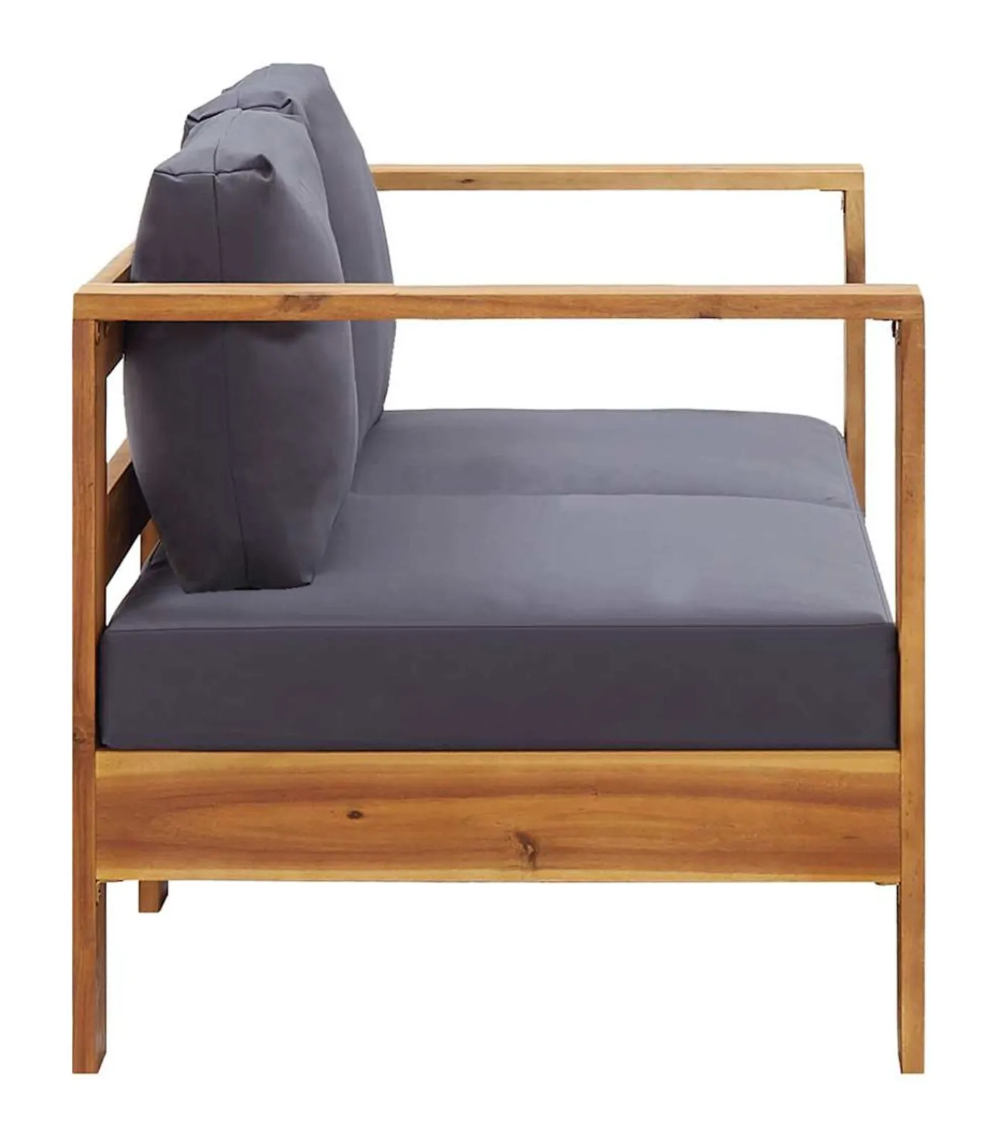 vidaXL Tuinbank met kussens 140 cm massief acaciahout grijs