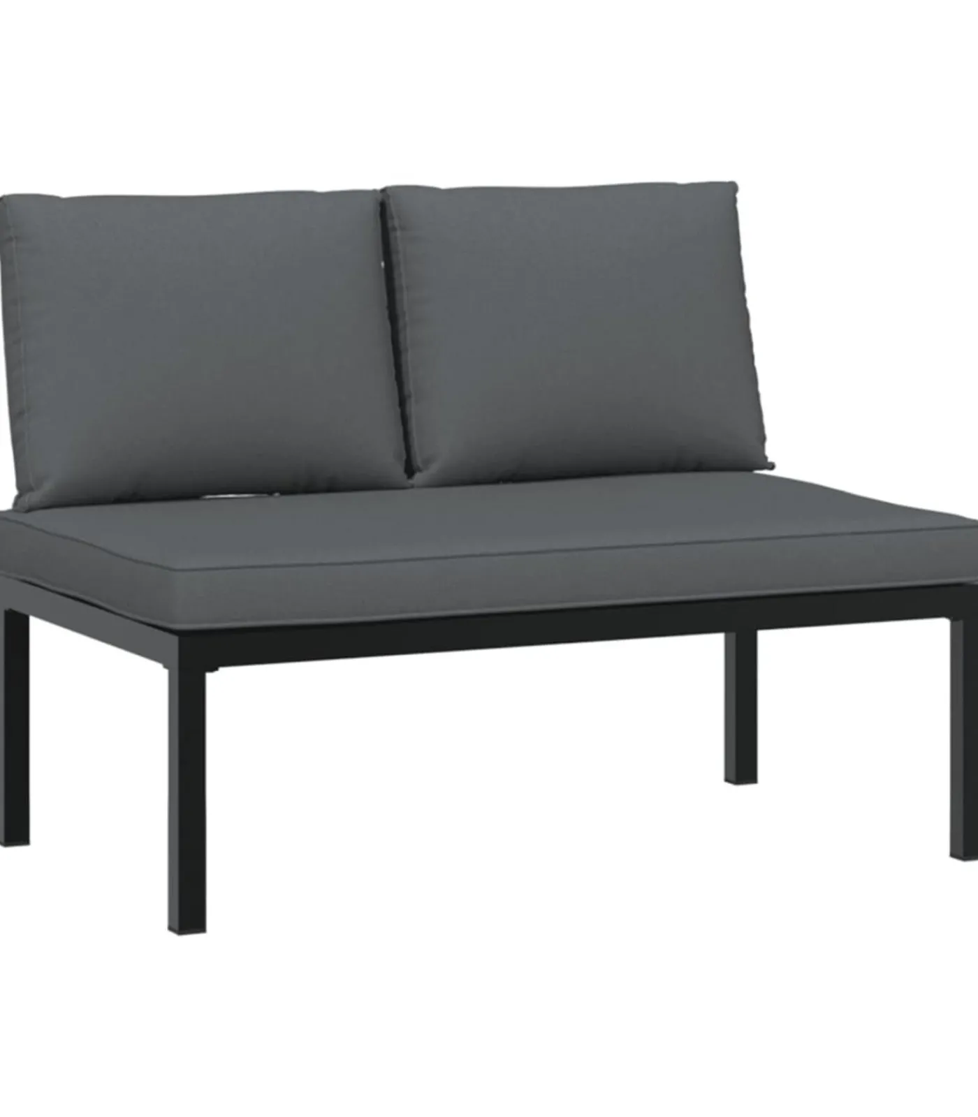 vidaXL Tuinbank met kussens aluminium zwart