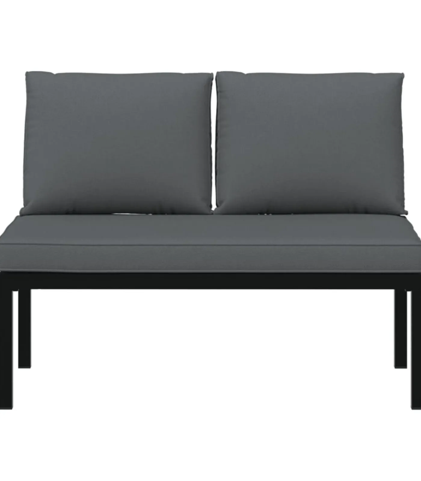 vidaXL Tuinbank met kussens aluminium zwart