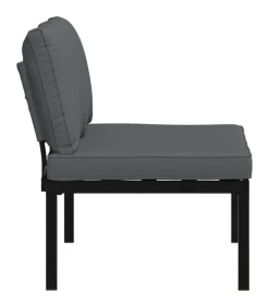 vidaXL Tuinbank met kussens aluminium zwart