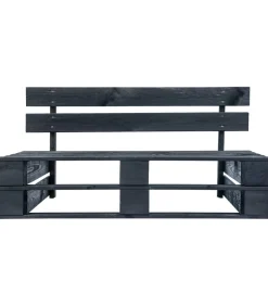 Discount Tuinbank pallet hout zwart Tuinmeubelen