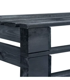 Discount Tuinbank pallet hout zwart Tuinmeubelen