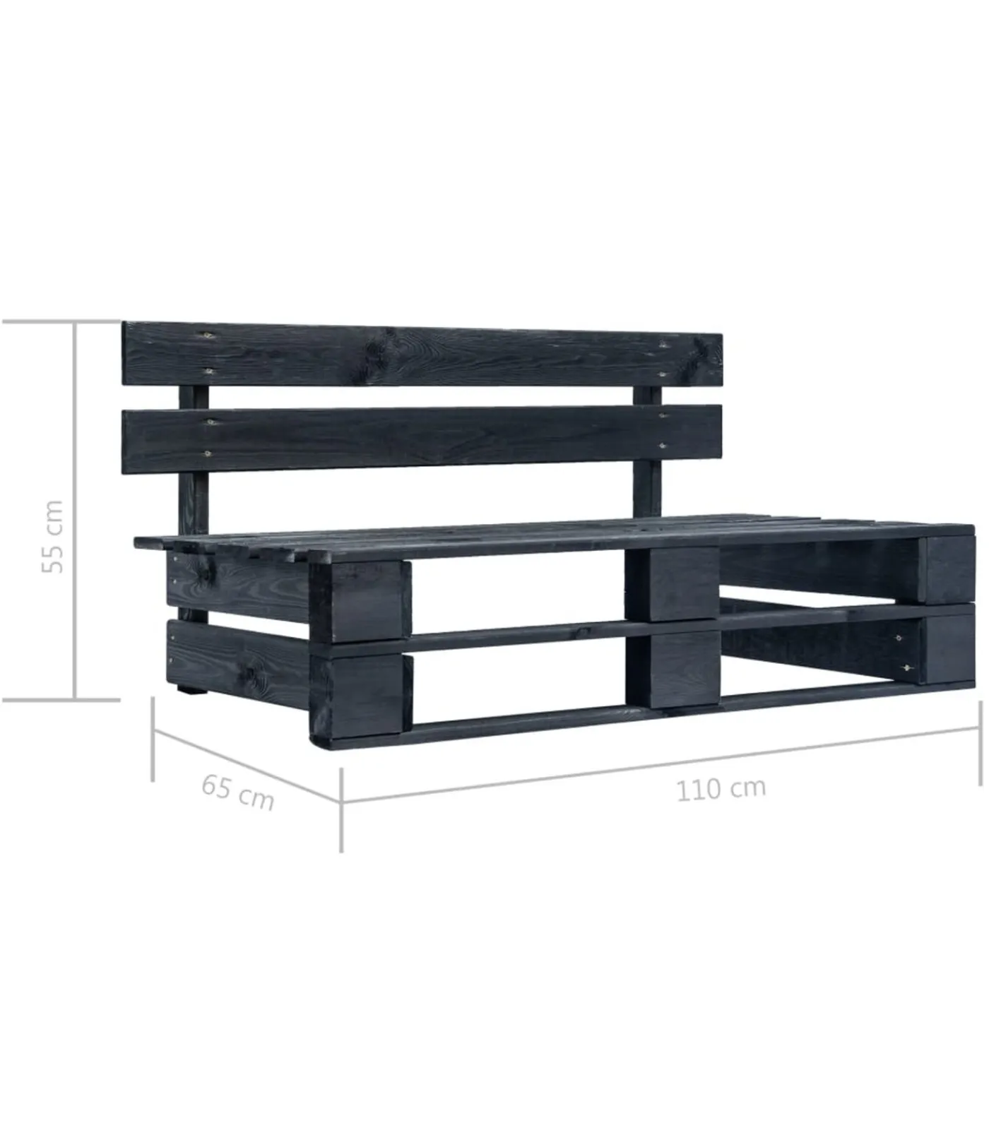 Discount Tuinbank pallet hout zwart Tuinmeubelen