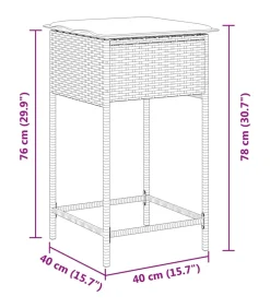 Hot Tuinbarkrukken met kussens 2 st poly rattan grijs Tuinmeubelen
