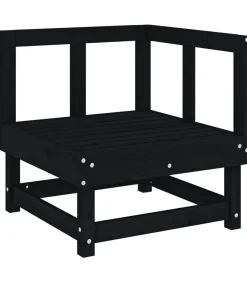 vidaXL Tuinhoekbank massief grenenhout zwart