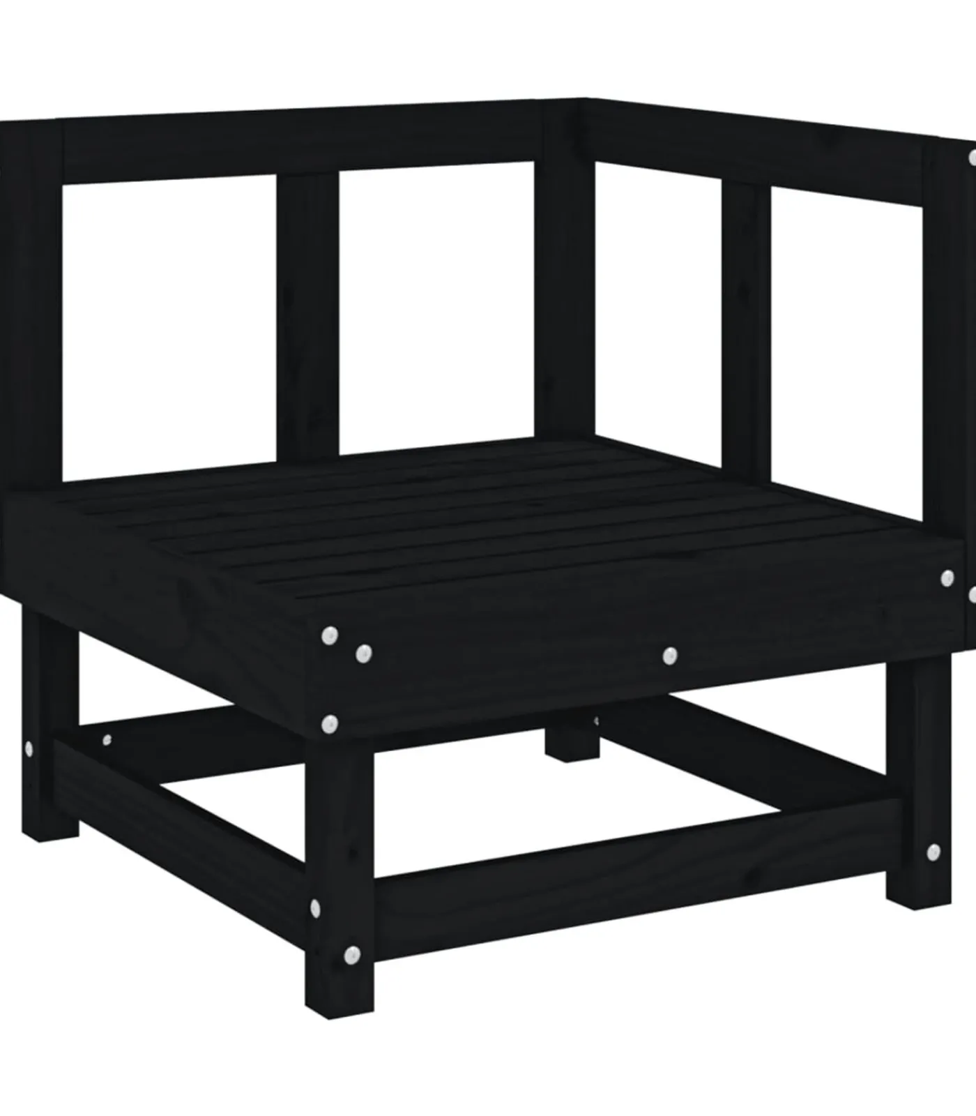 vidaXL Tuinhoekbank massief grenenhout zwart