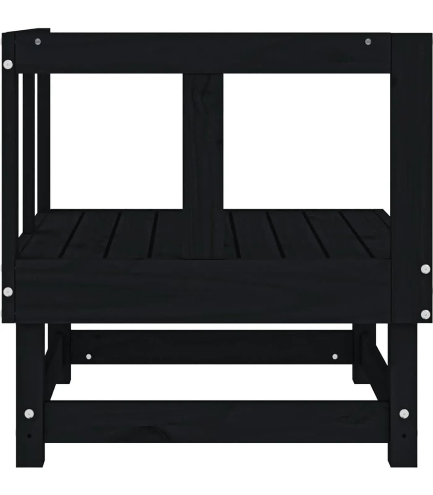 vidaXL Tuinhoekbank massief grenenhout zwart