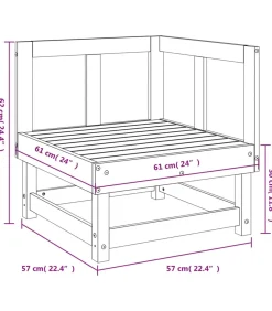 vidaXL Tuinhoekbank massief grenenhout zwart