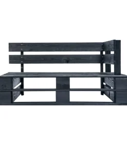 vidaXL Tuinhoekbank pallet hout zwart