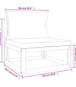 Clearance Tuinmiddenbank met kussens massief acaciahout Tuinmeubelen
