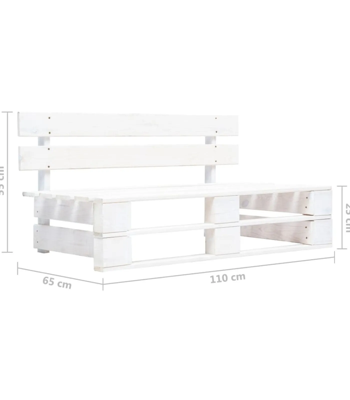 Best Tuinmiddenbank pallet geïmpregneerd grenenhout wit Tuinmeubelen