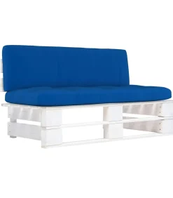 vidaXL Tuinmiddenbank pallet geïmpregneerd grenenhout wit