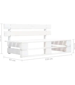 vidaXL Tuinmiddenbank pallet geïmpregneerd grenenhout wit