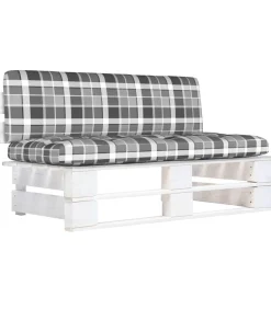 vidaXL Tuinmiddenbank pallet geïmpregneerd grenenhout wit