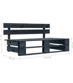 New Tuinmiddenbank pallet zwart geïmpregneerd grenenhout Tuinmeubelen