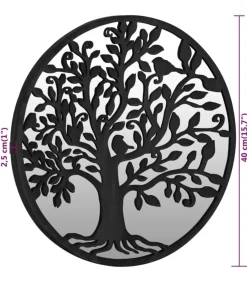 vidaXL Tuinspiegel rond 40x2,5 cm ijzer zwart