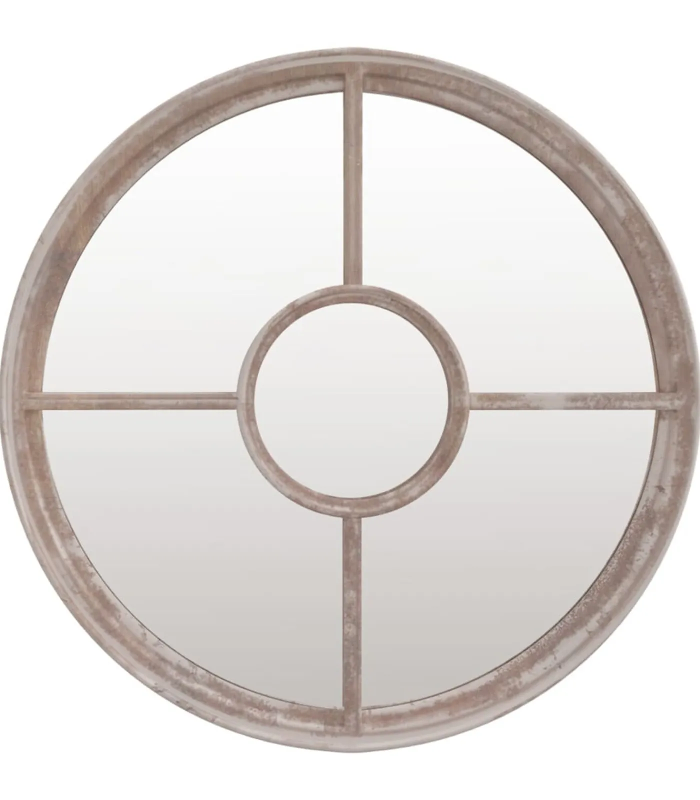 Hot Tuinspiegel rond 60x4 cm ijzer zandkleurig Spiegels