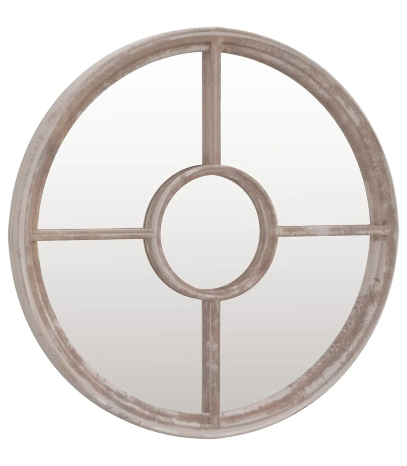 Hot Tuinspiegel rond 60x4 cm ijzer zandkleurig Spiegels