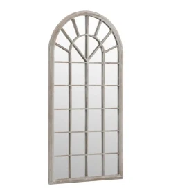 vidaXL Tuinspiegel 90x45 cm ijzer zandkleurig