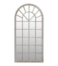 vidaXL Tuinspiegel 90x45 cm ijzer zandkleurig