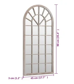 vidaXL Tuinspiegel 90x45 cm ijzer zandkleurig