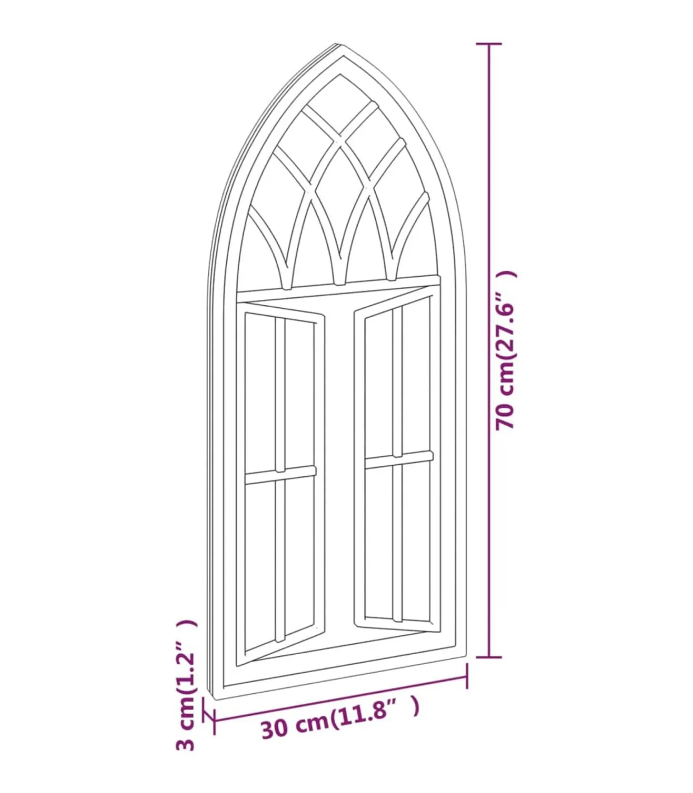 Clearance Tuinspiegel 70x30 cm ijzer zandkleurig Spiegels