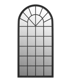 vidaXL Tuinspiegel 90x45 cm ijzer zwart