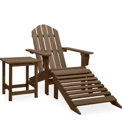 Hot Tuinstoel Adirondack voetenbank tafel massief vurenhout bruin Tuinmeubelen