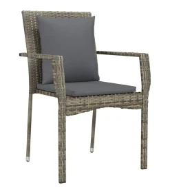 Hot Tuinstoelen 2 st met kussens poly rattan grijs Tuinmeubelen