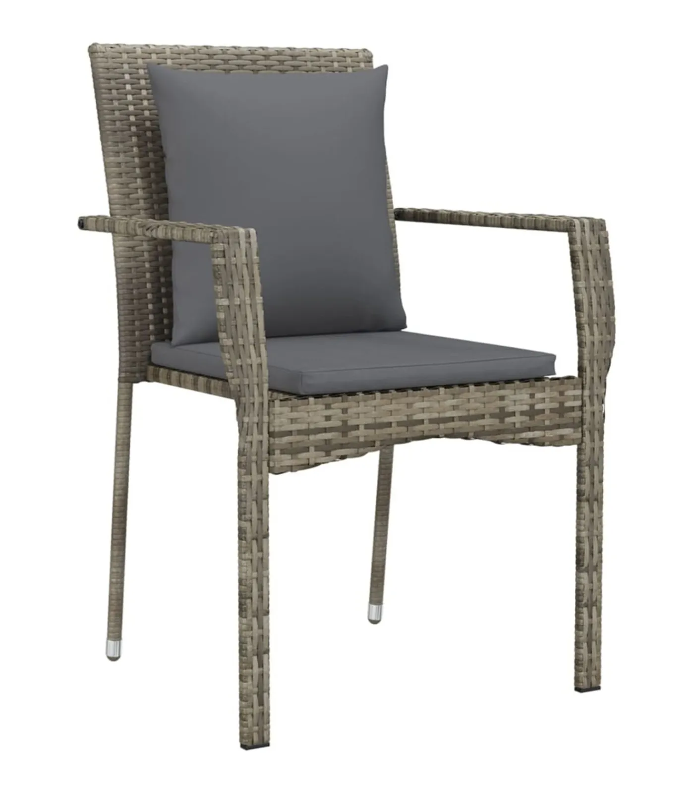 Hot Tuinstoelen 2 st met kussens poly rattan grijs Tuinmeubelen