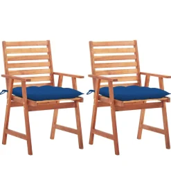 Hot Tuinstoelen 2 st met kussens massief acaciahout Tuinmeubelen