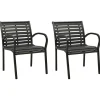 vidaXL Tuinstoelen 2 st staal en HKC zwart