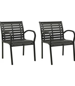 vidaXL Tuinstoelen 2 st staal en HKC zwart