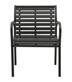 vidaXL Tuinstoelen 2 st staal en HKC zwart