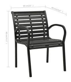 vidaXL Tuinstoelen 2 st staal en HKC zwart