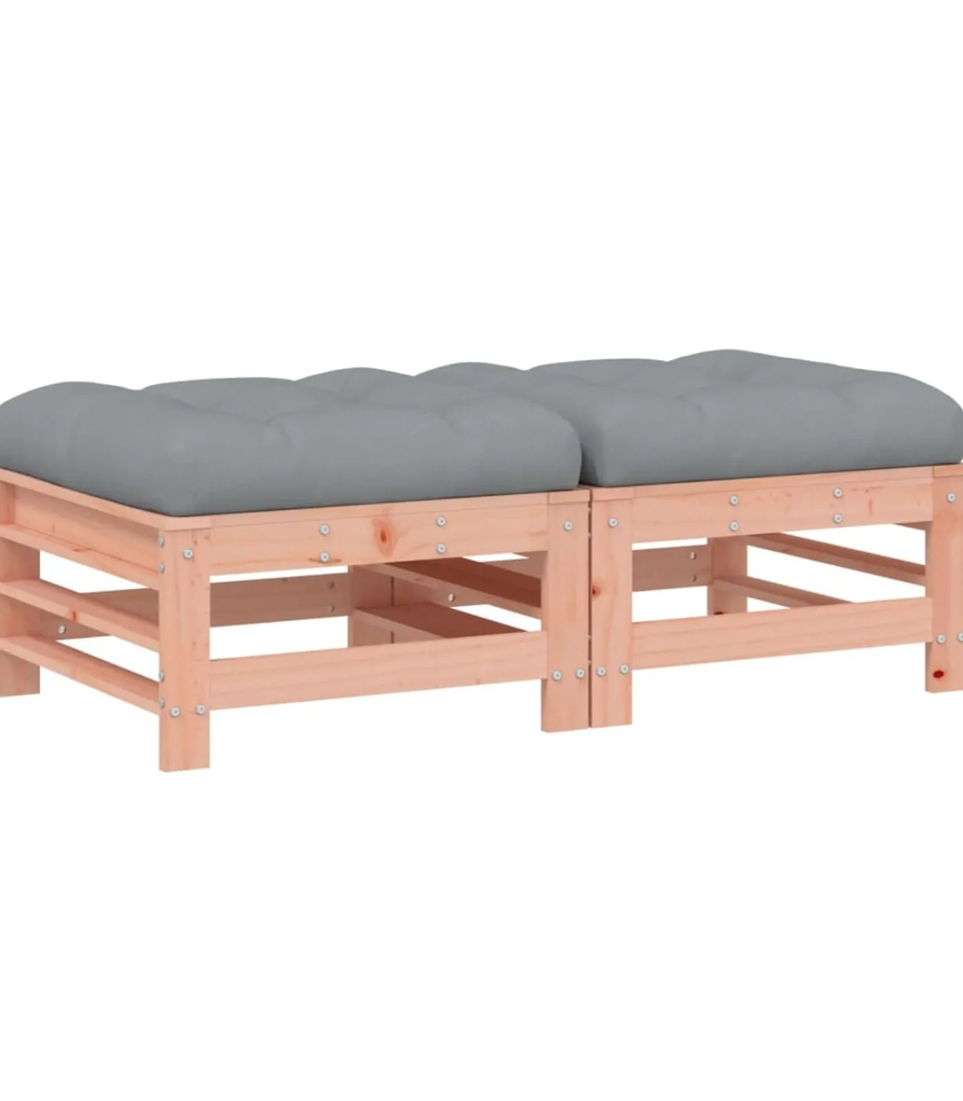 vidaXL Tuinvoetenbank met kussen massief douglashout