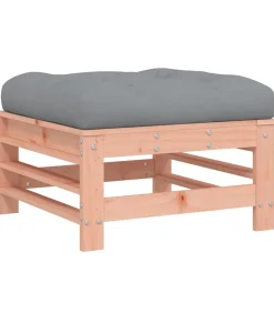 vidaXL Tuinvoetenbank met kussen massief douglashout