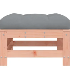 vidaXL Tuinvoetenbank met kussen massief douglashout