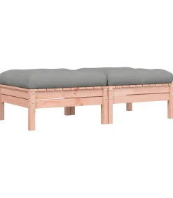 vidaXL Tuinvoetenbank met kussen massief douglashout