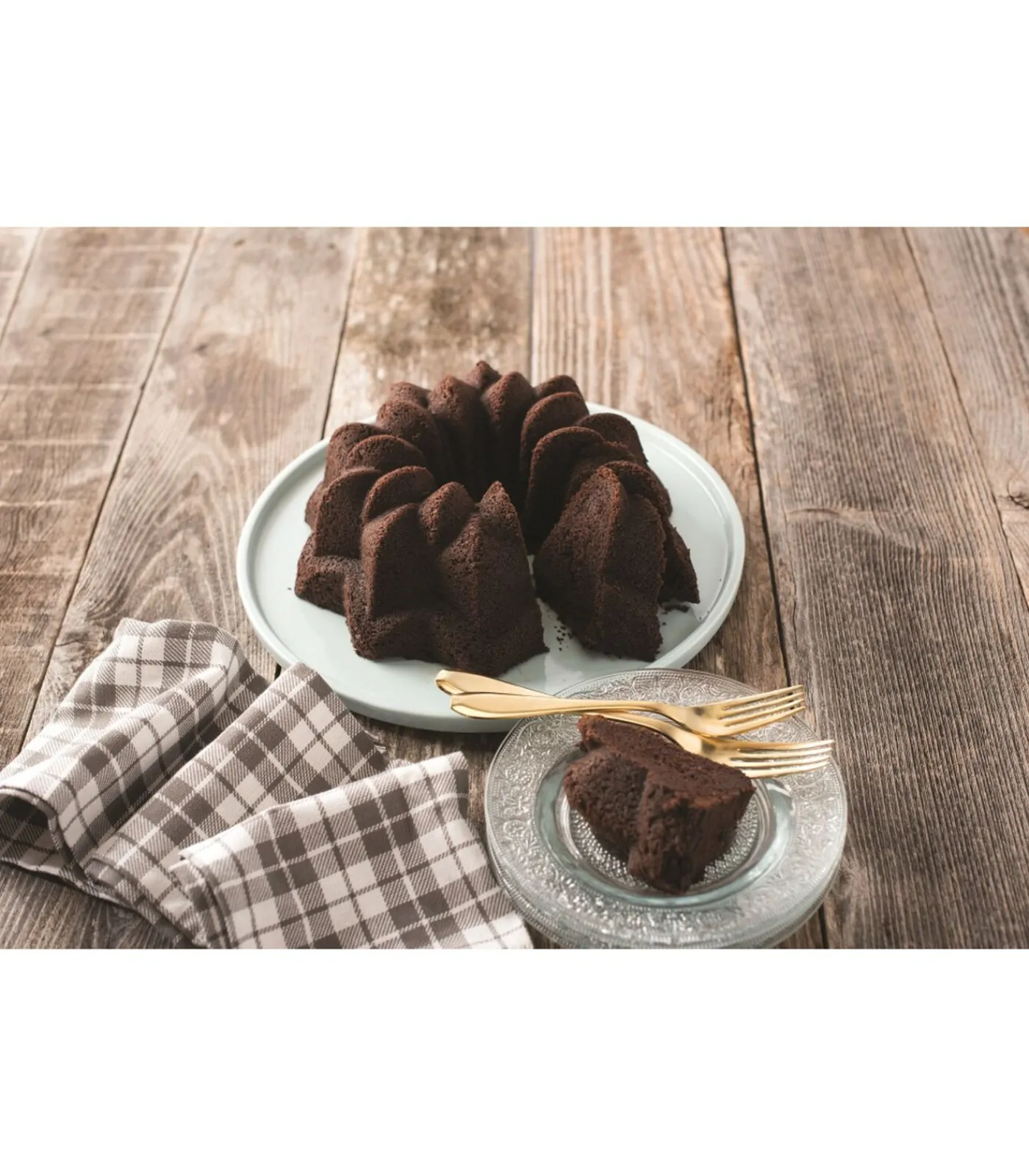 Sale Tulband Bakvorm Vintage Star Bundt Zilver ø 26 cm / 2.4 liter Bakken