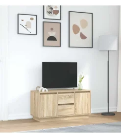 Tv-meubel met LED-verlichting 100x41x50 cm sonoma eikenkleurig Meubels