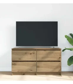 vidaXL Tv-meubel 100x35x54 cm bewerkt hout artisanaal eikenkleurig