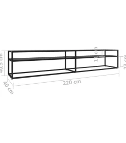 Tv-meubel 220x40x40,5 cm gehard glas zwart Meubels
